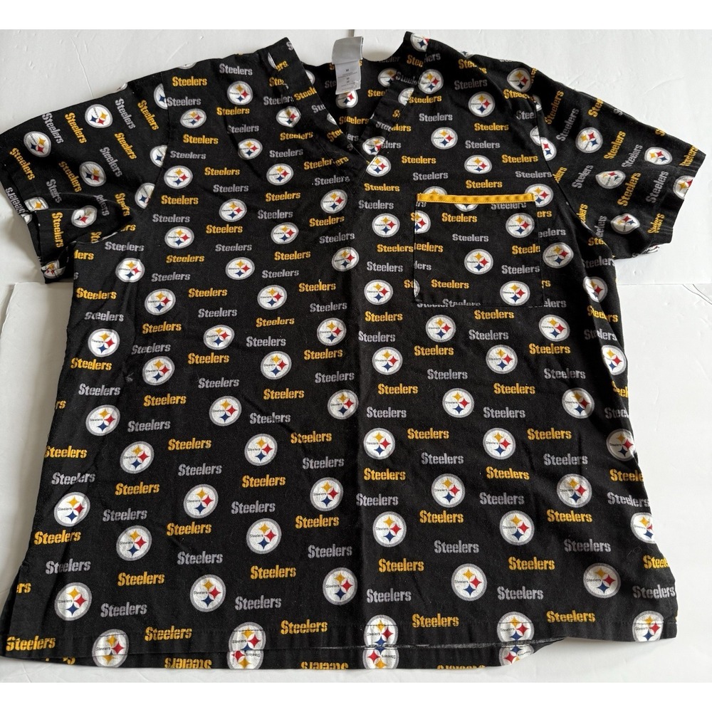 NFL Pittsburgh Steelers women's scrub top medium Black